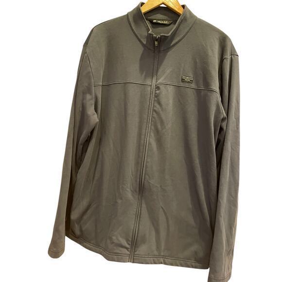 Travis Mathew Men's Cash Out Full Zip Golf Jacket, Fleece Lined, Grey & Blue XL - Picture 2 of 9